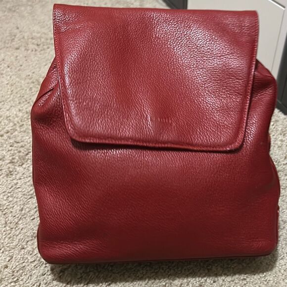 I Santi Women\'s Leather Backpack Deep Cherry Red Classic Made In Italy main image 16